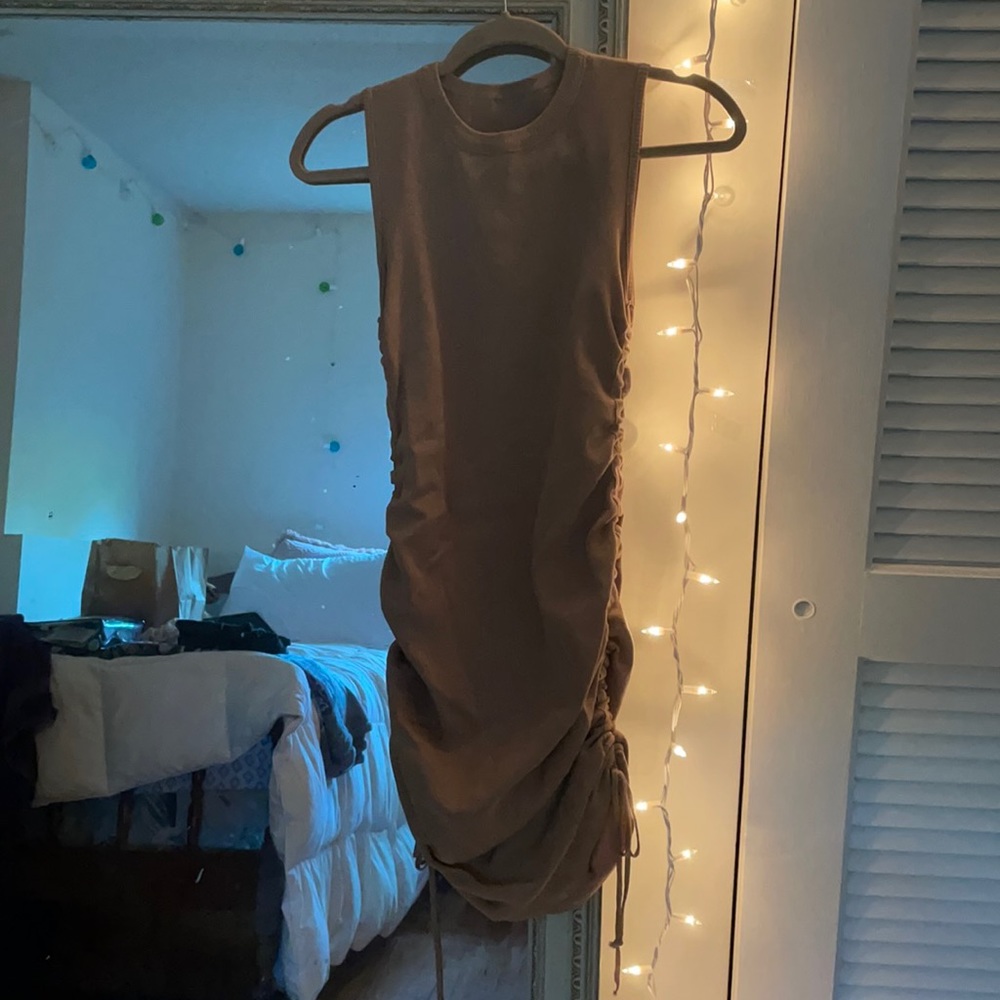 Tan scrunch dress